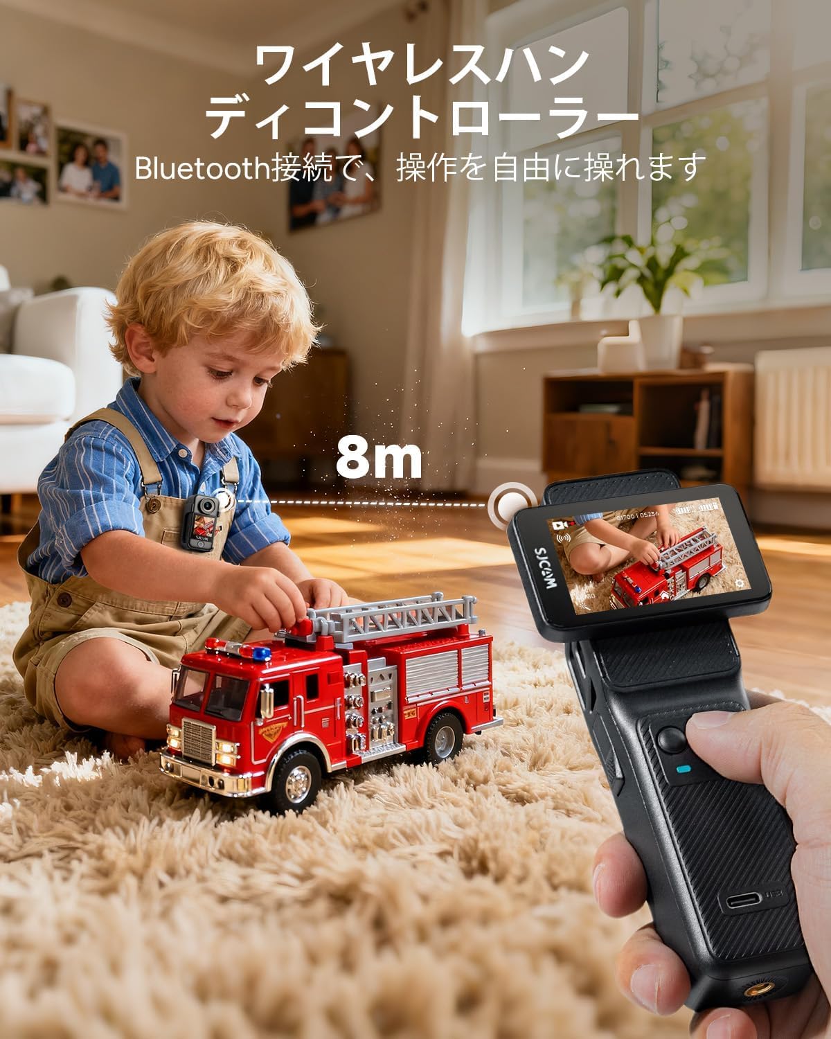 SJCAM C400 vlogカメラ 4K POCKET|7時間連続撮影|手ブレ補正搭載 アクションカメラ 小型|ハンドルコントローラー 三脚 磁気ストラップ付属|デュアルタッチスクリーン ウェアラブルボディカム|8倍ズーム POVカメラ|スキー/バイク/自転車/ヘルメット撮影対応 XYDL - 4