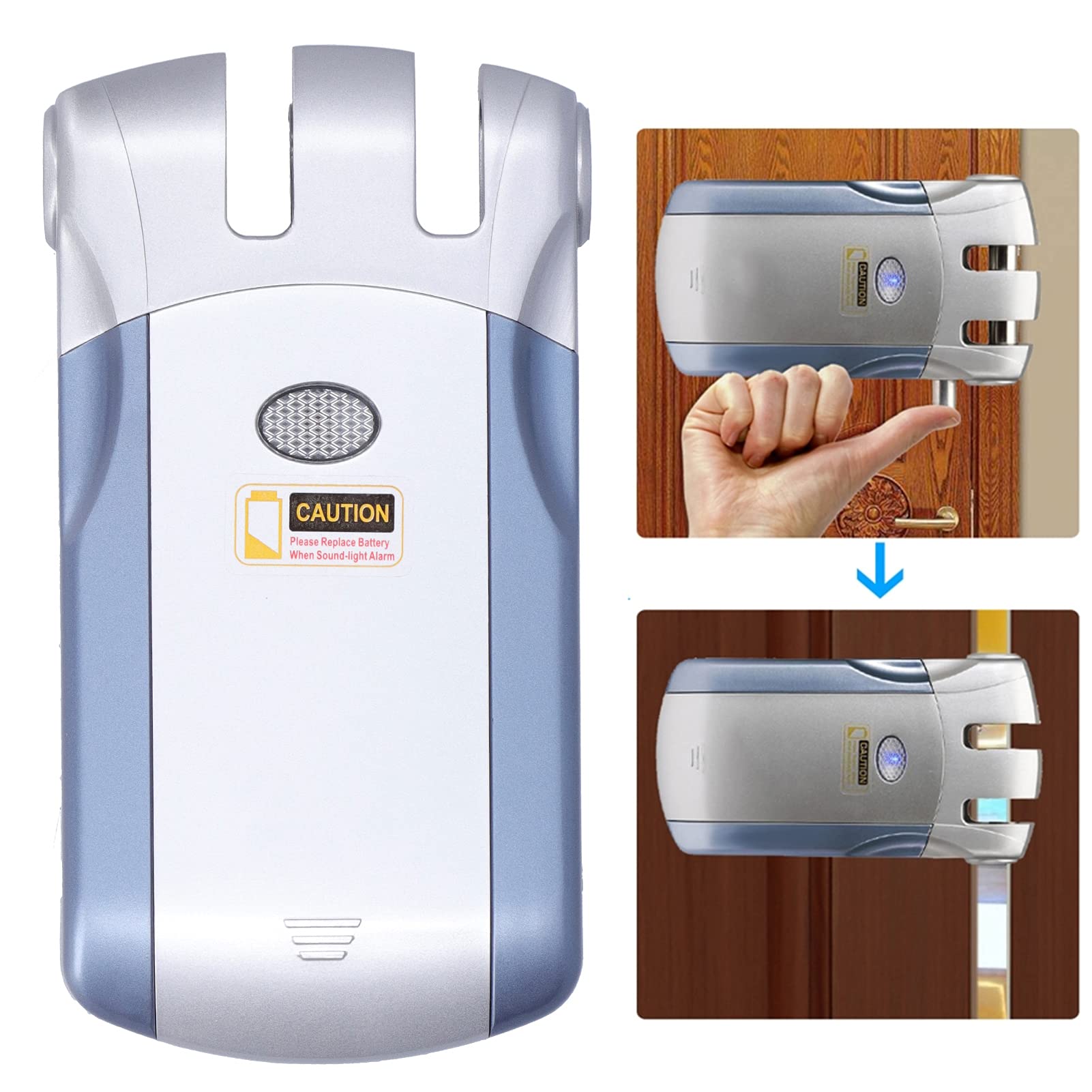 Sonew Cerradura de Puerta, Cerradura de Puerta Inteligente, con Bluetooth, Cerradura Electrónica con Control Remoto Sin Llave Invisible, con 4 Controles Remotos, para Tuya (Plateado)