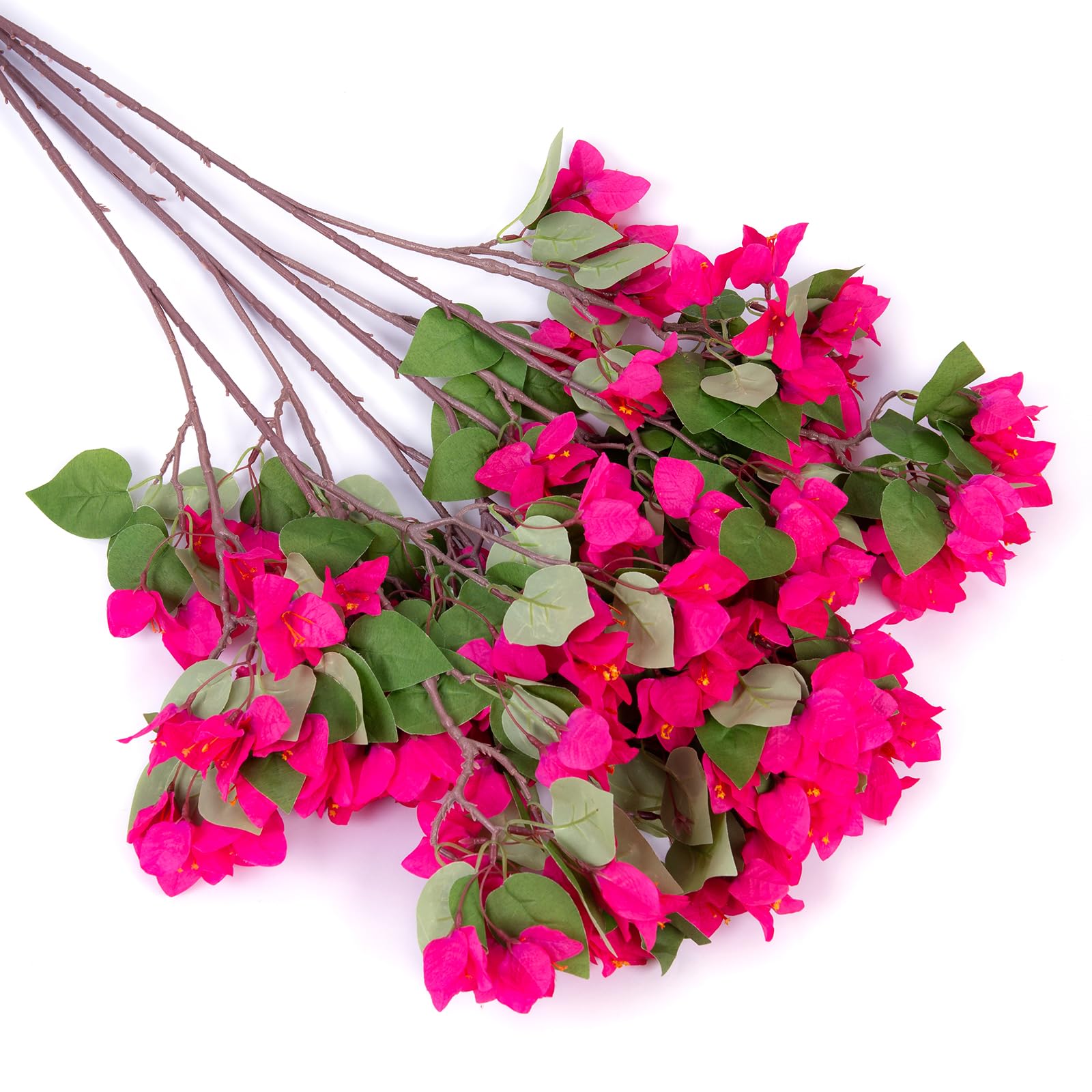 HyeFlora Bougainvillea Artificial Flowers, Faux Bougainvillea Flowers Bulk Bouquest for Vase, Fake Silk Floral 37.4 inches Long Stems for Wedding, Indoor, Outdoor Decoration (4PCS, Hot Pink)