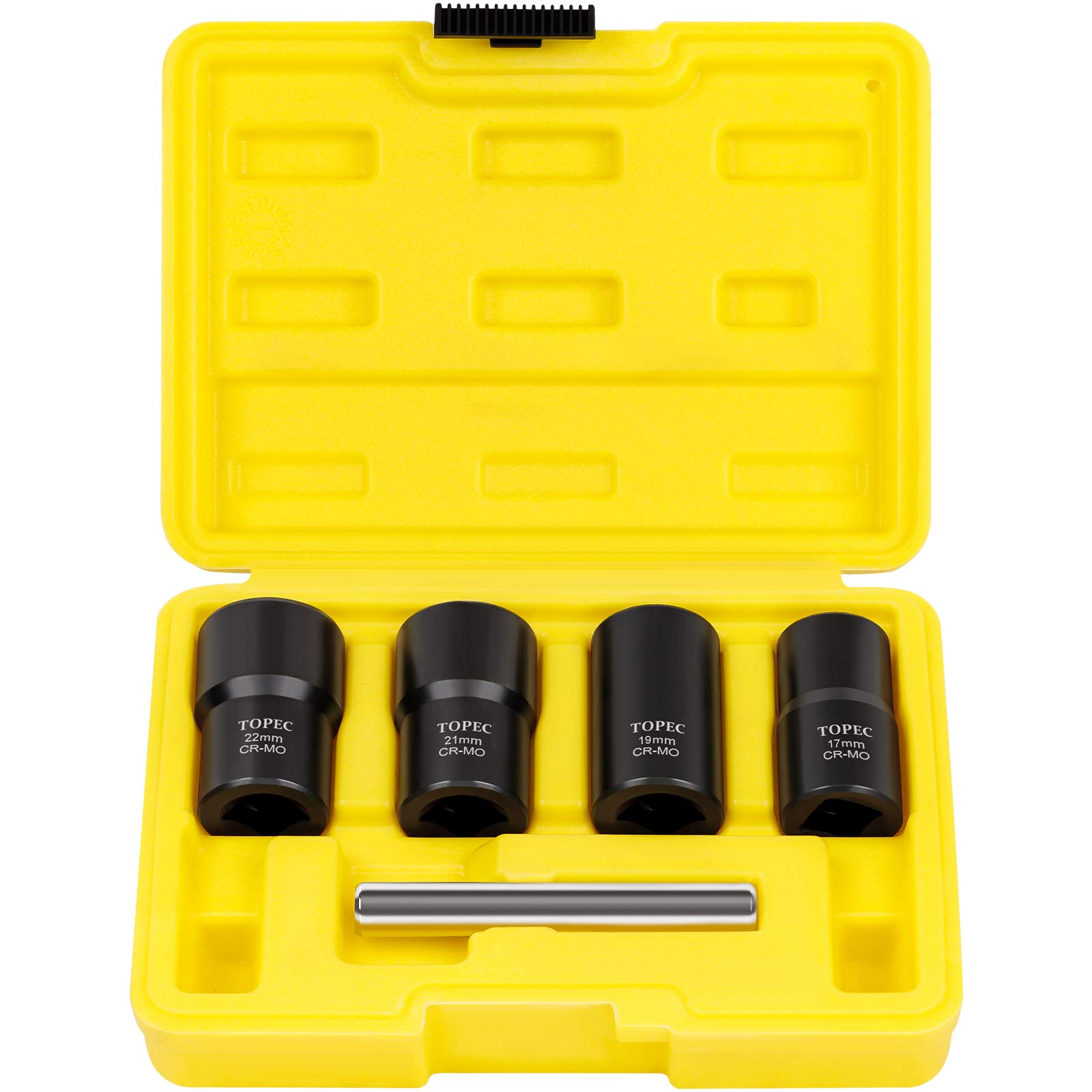Topec 5PCS Lug Nut Remover and Extractor Set, Wheel Lock Removal Kit