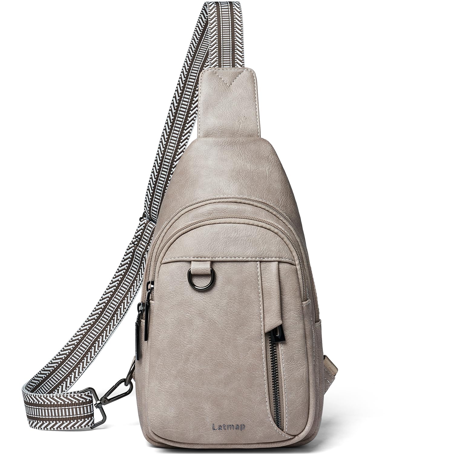 LATMAP 7L Sling Bag for Women Men Leather Small Sling Backpack Daypack Anti Theft Fanny Pack Crossbody Purse Travel