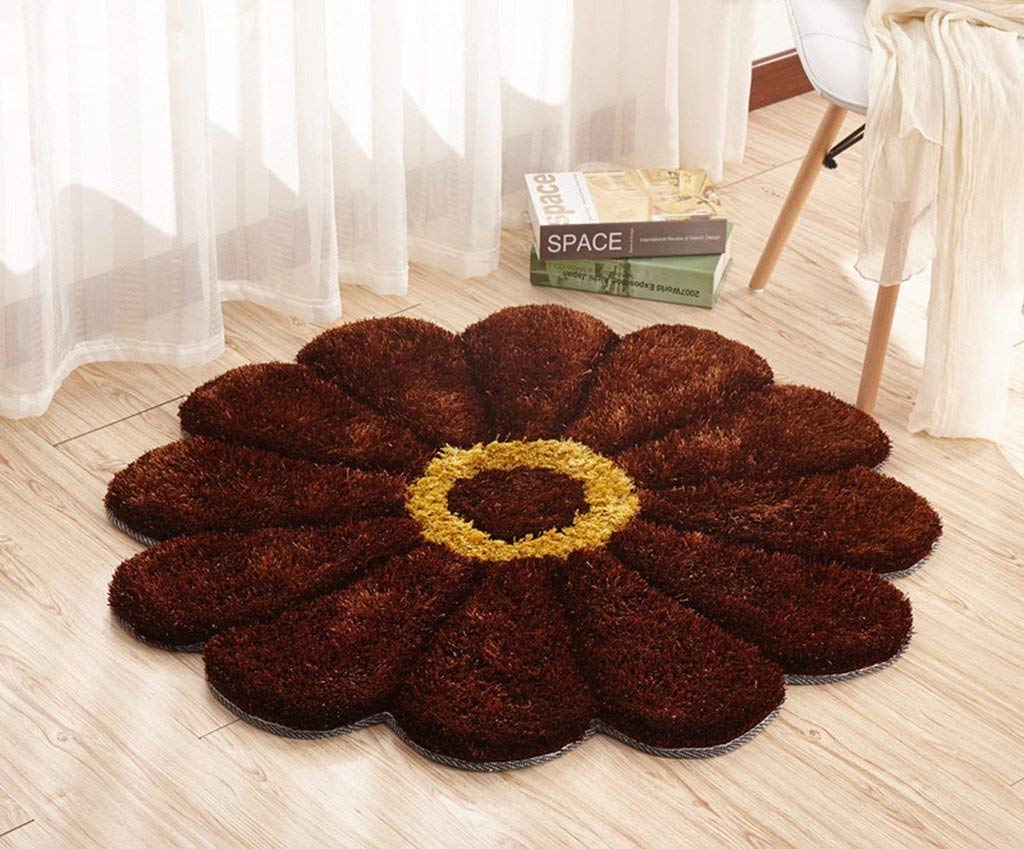 Buy Indian GSM handloom Made in India Round Colorful Sunflower Area Rug