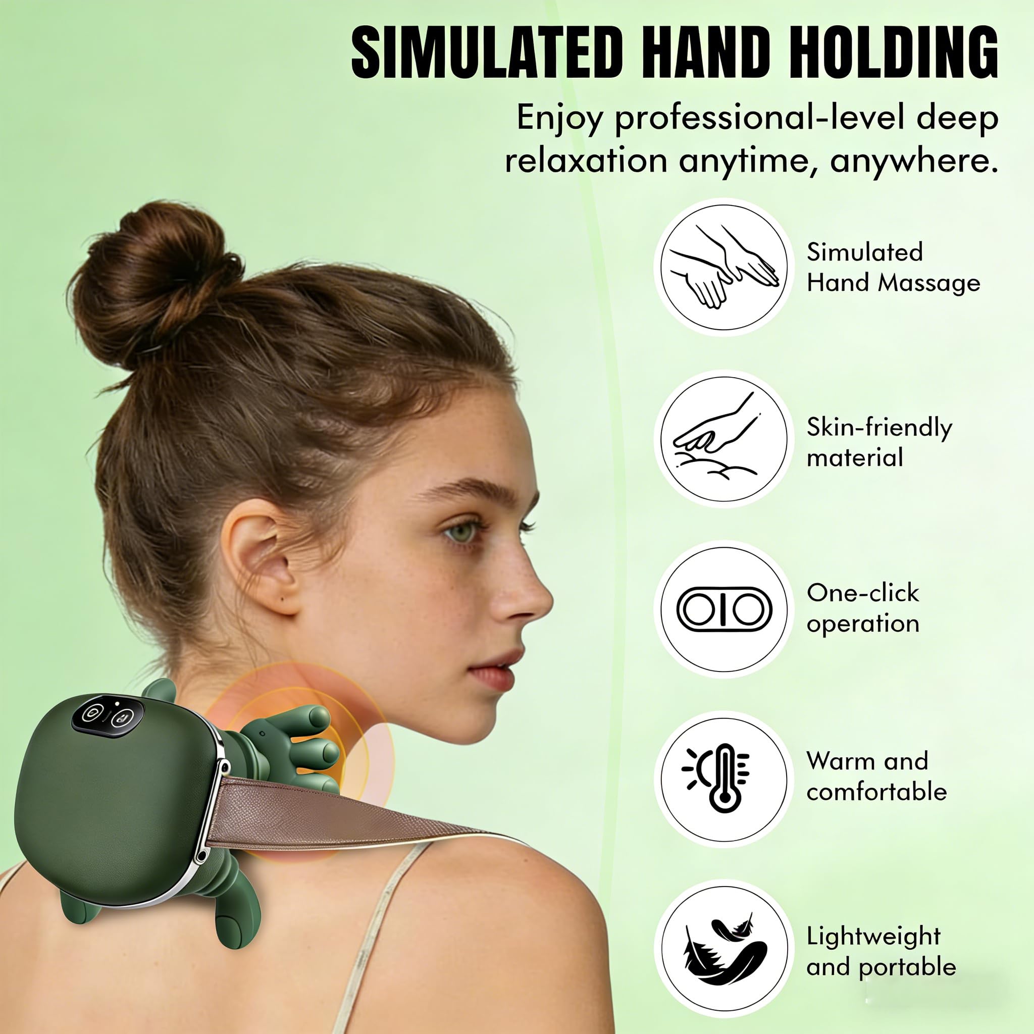Masseur Cervical, Masseur Dos Et Cervicales Avec Chaleur Cou Cervical Chauffant 2 Niveaux 3 Modes Massage Pour voyager reposer soulager le stress, Cadeaux Pour Maman Femmes et Hommes