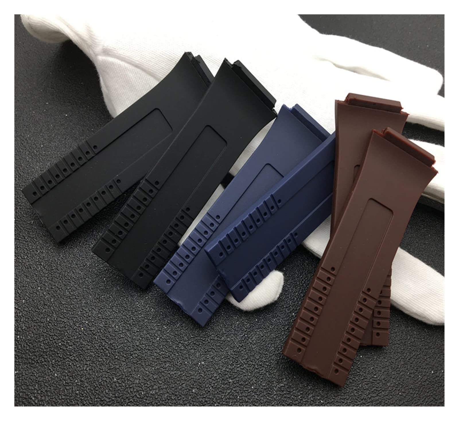 Schwarzblau Brown Natur Gummi -Uhrband -Outdoor -Sport -wasserdichte kompatibel mit Porsche Gurt Design P6780 Männer Watch Band kostenlose Werkzeuge