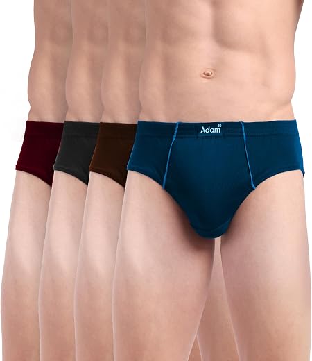 Ranjit Smart Men’s 100% Cotton Stretchable Briefs Underwear Breathable & Sweat Absorbent, Regular Fit with Soft Elastic Wa...
