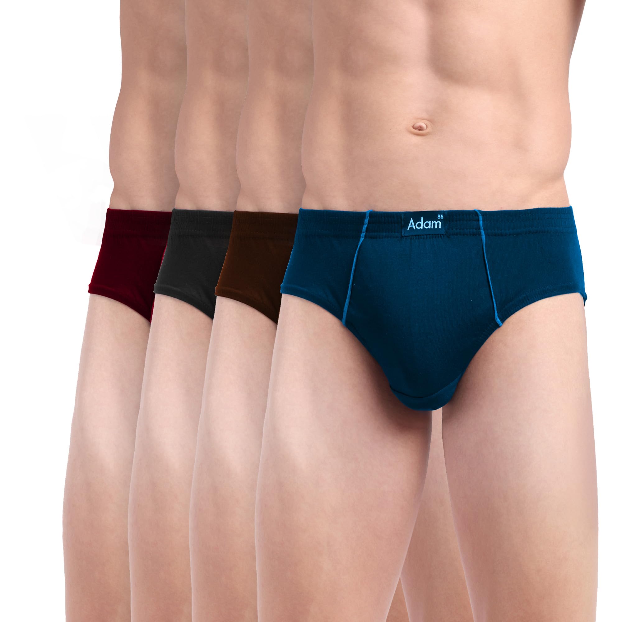 ranjit smart Briefs for Men's 100% Cotton Stretchable Waistband Comfortable Underwear for Men, Soft Supportive Fit, Assorted Innerwear for Gym, Sports & Daily Use (Assorted Colours, Pack of 4)-picture-32