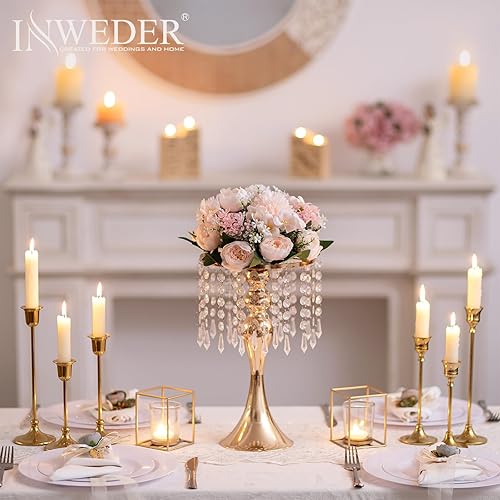 Miniatura 11 de Centros de mesa de bolas de flores para mesas: 10 piezas de flores blancas para centros de mesa, arreglos florales, centro de mesa para boda