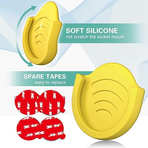 Miniatura 5 de pop-tech Paquete de 2 soportes de teléfono de silicona para usuarios de agarre plegable con adhesivo 3M de repuesto para pared, salpicadero, espejo,