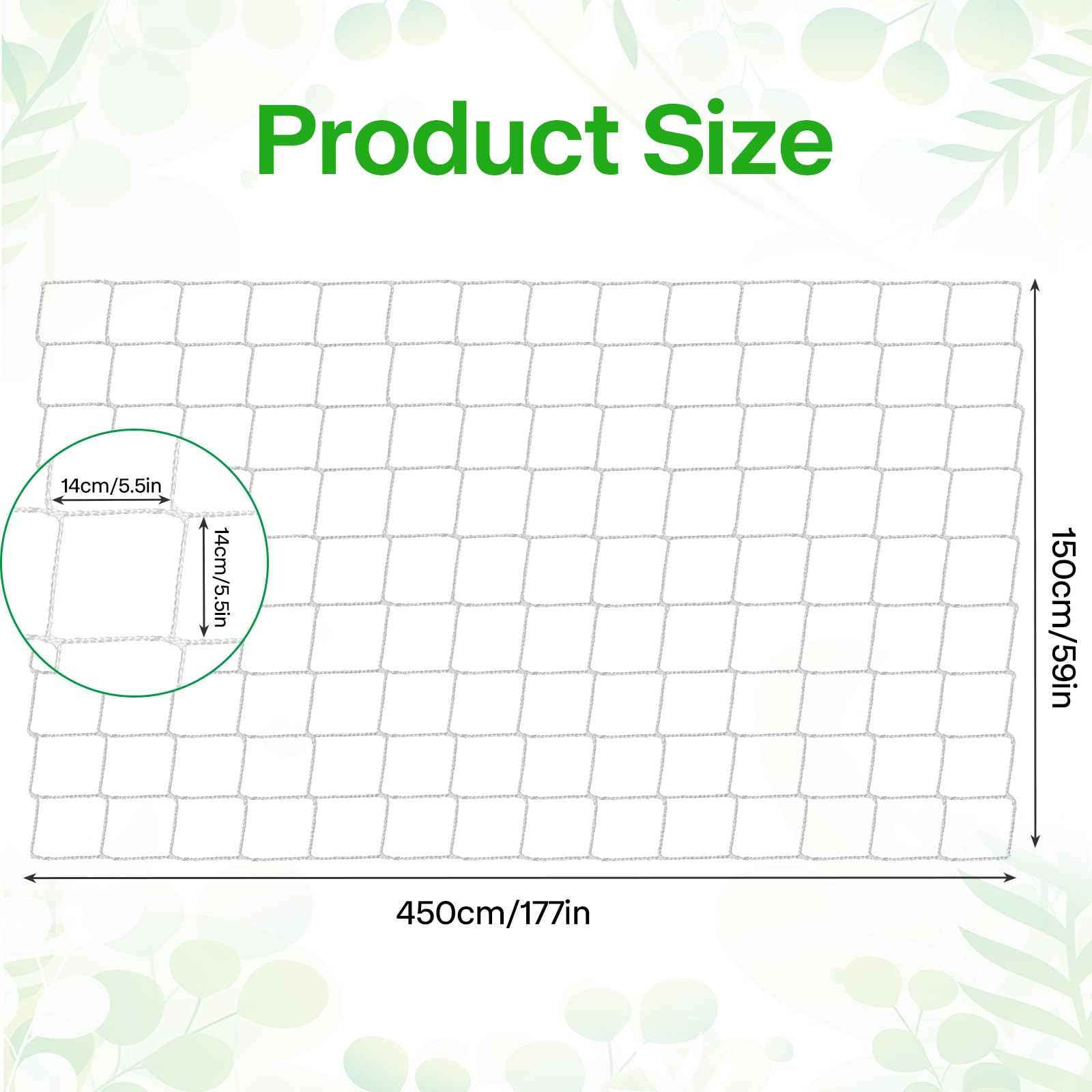 Filet pour Plantes Grimpantes 1.5 x 4.5M Support Jardin Potager Treillis Exterieur