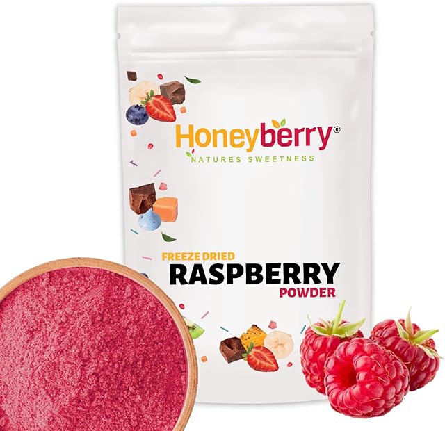 Freeze Dried Raspberry Powder 100g - Finely Milled Fruit Powder - Dehydrated from Frozen, 100% Pure and Natural, No Added Sugar or Preservatives Raspberry Powder for Baking, Smoothie, Icing, Frosting