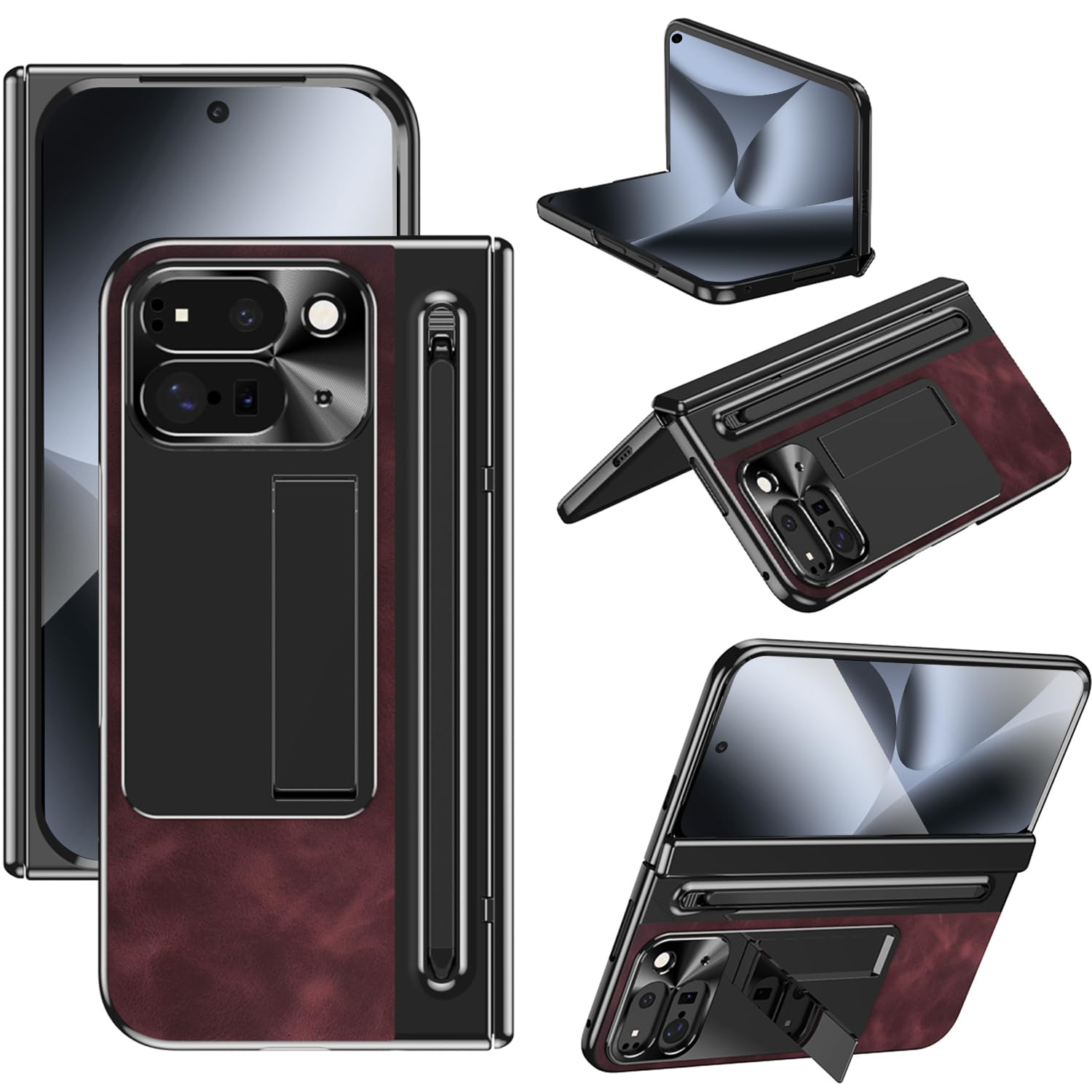 Étui Google Pixel 10 Pro avec stylet NINKI coque rose rouge béquille - 8