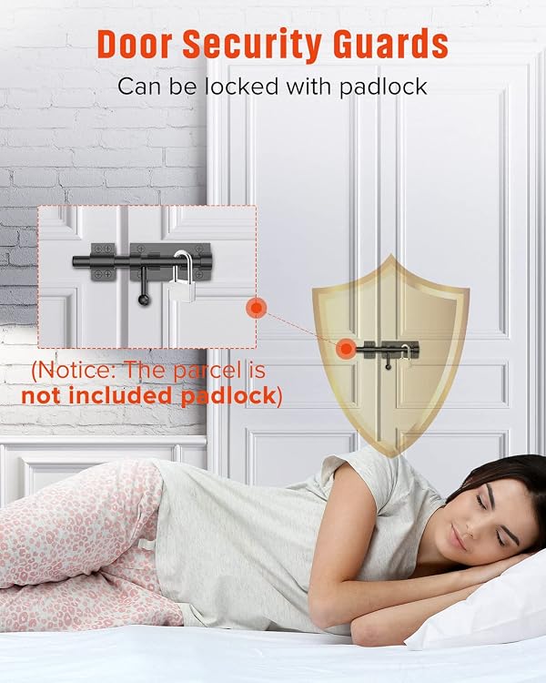 Heavy Duty Slide Bolt Gate Latch Hardware, 6.3 Inch Solid 304 Stainless Steel Latches Electroplating Finish, Barrel Bolt Lock for Wooden Fence, Yard Door, Barn Door, Shed Door, Interior by Mbotnee - Image 5