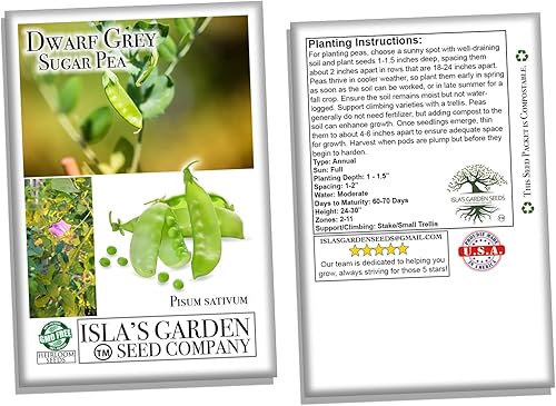 Miniatura 4 de Semillas de vainas de guisantes de azúcar gris enano para plantar, más de 30 semillas tradicionales por paquete, semillas de jardín de Isla