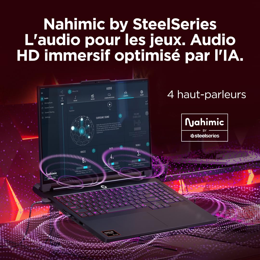 Lenovo Legion Pro 7 16AFR10H - Ordinateur Portable Gaming 16'' OLED (AMD Ryzen 9 9955HX3D, RAM 64Go, SSD 2To, NVIDIA RTX 5080 16GB) Clavier RGB rétroéclairé AZERTY Français - Noir Eclipse
