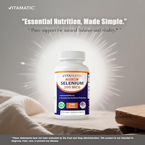 Miniatura 4 de Vitamatic Selenio sin levadura 200mcg como suplemento de selenometionina mineral traza esencial con absorción superior, 240 tabletas