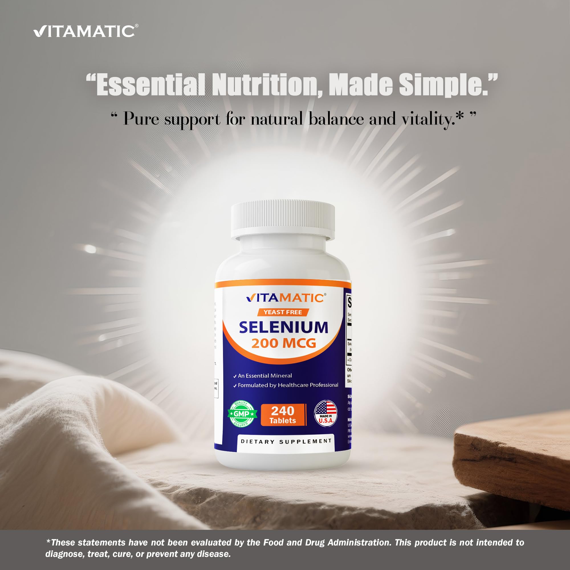 Vitamatic Yeast Free Selenium 200 mcg - 240 Tablets, Made in USA — Amazon image 4