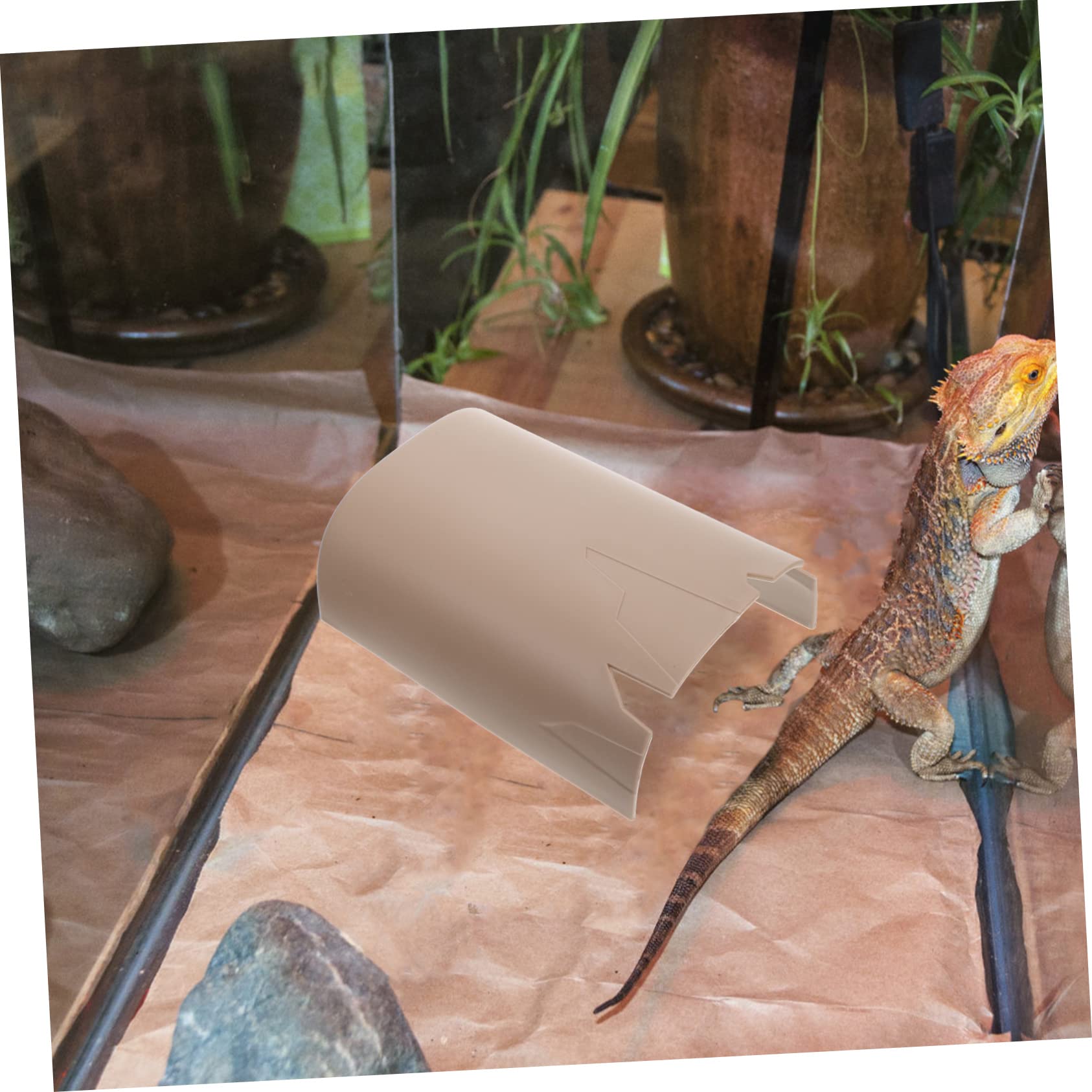 POPETPOP 2pezzi Caverna Decorativa Artificiale Plastica Per Rettili Nascondiglio Per Terrari Design Realistico Leggera e Pratica Resistente e Durevole Accessorio Per Piccoli Rettili e