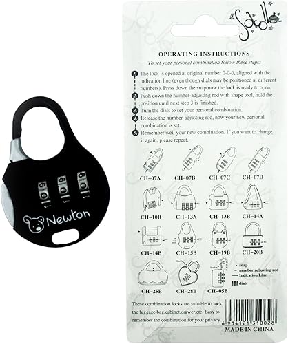 Miniatura 3 de HAND Funky Zodiac Star Signs - Candado de combinación de 3 dígitos para el hogar y la escuela, paquete de 2