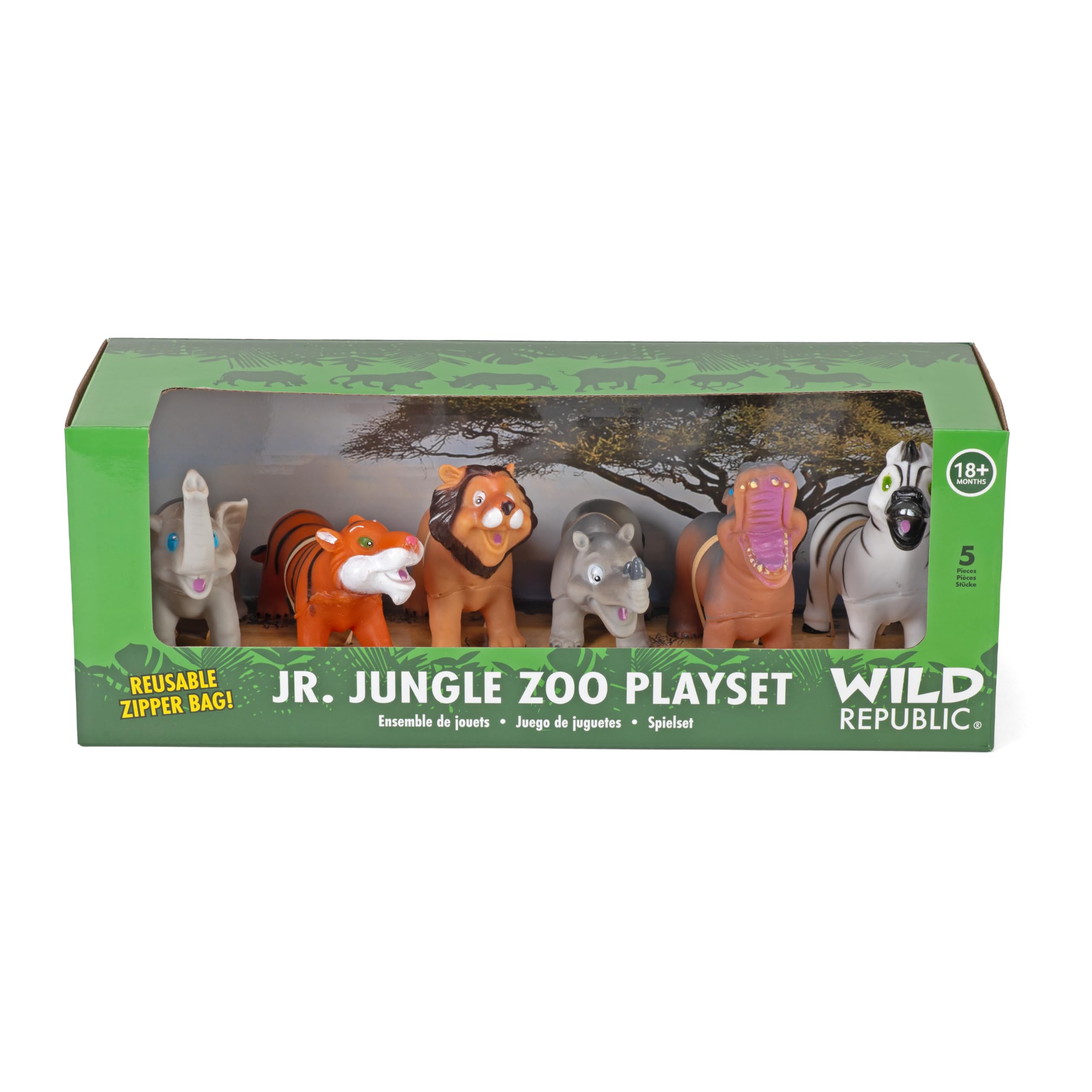 Amazon.com: Wild Republic 87944 Zebra Hippo Lion Elephant Tiger