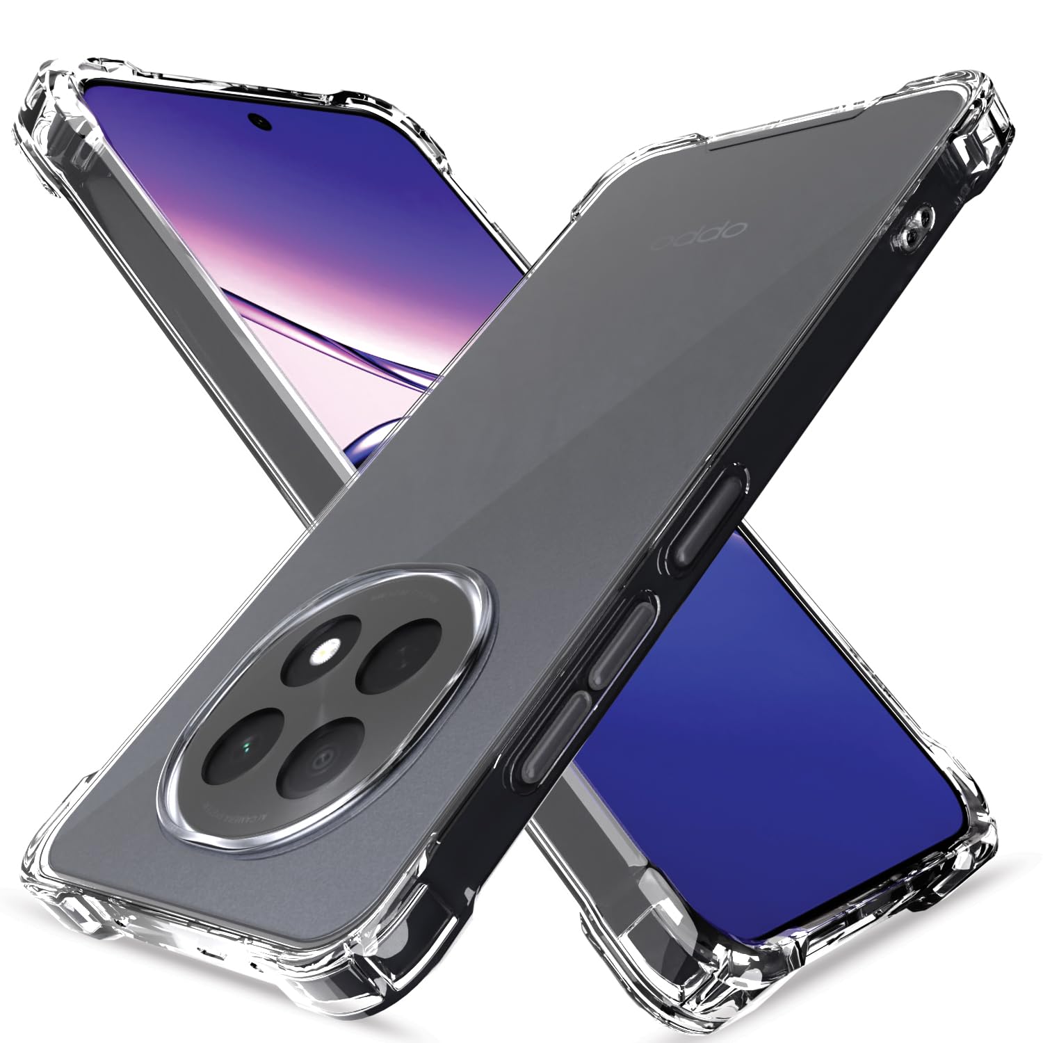 Pikkme Back Cover for Oppo F29 Pro 5G PC + TPU Clear Transparent Raised Edges Shockproof Protective Phone Bumper Case(Transparent)