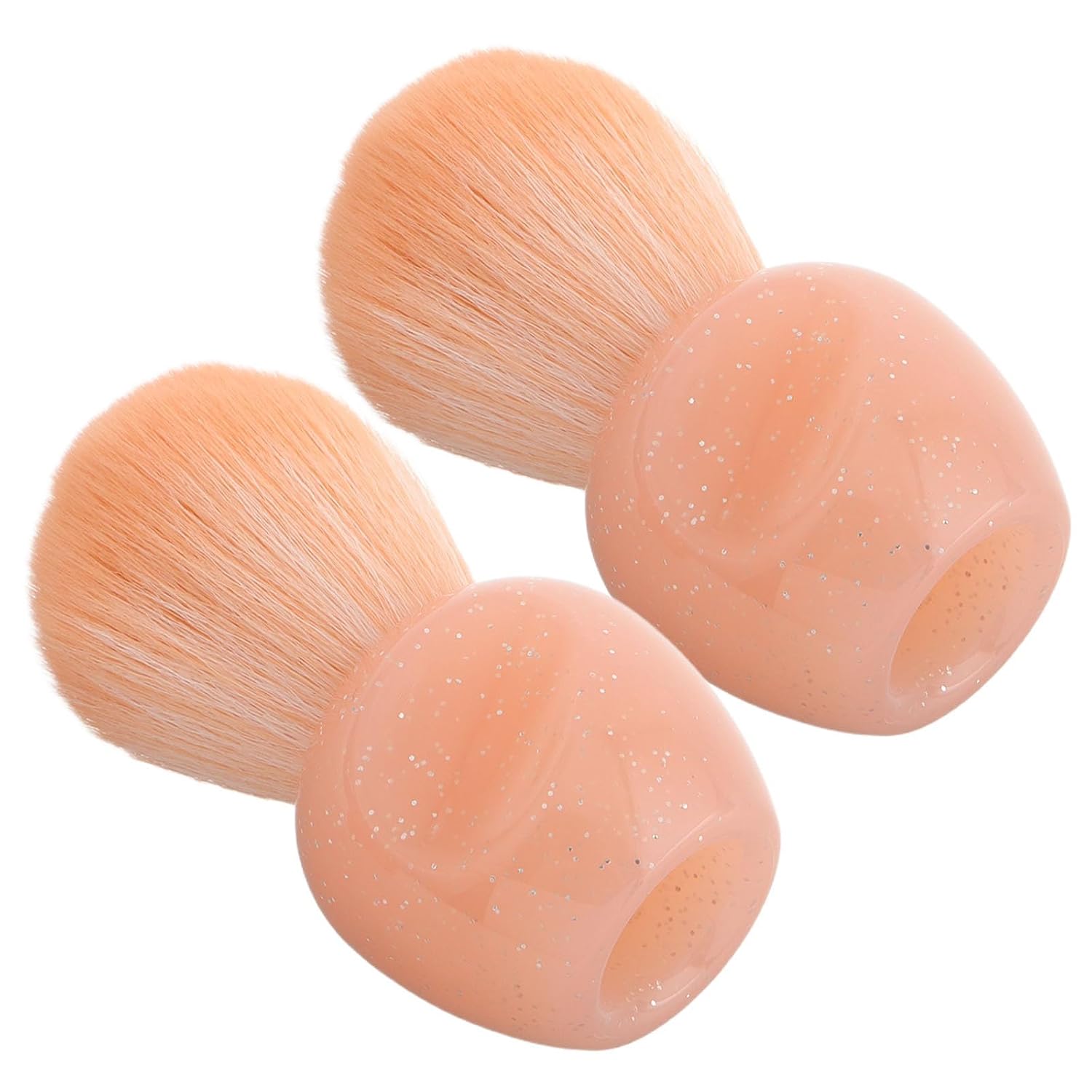 2pcs Mini Powder Blush Brush Set Lightweight Portable Makeup Brushes Soft Nylon Fibers for Pressed Powder and Nail Dust Cleaning