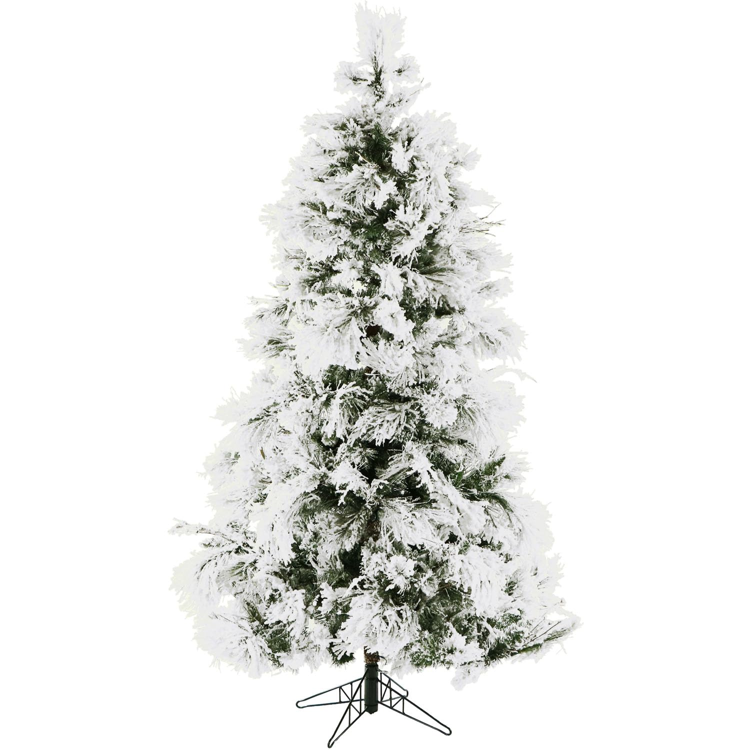 Amazon.com: Fraser Hill Farm 9-Feet Unlit Snow Flocked Snowy Pine ...