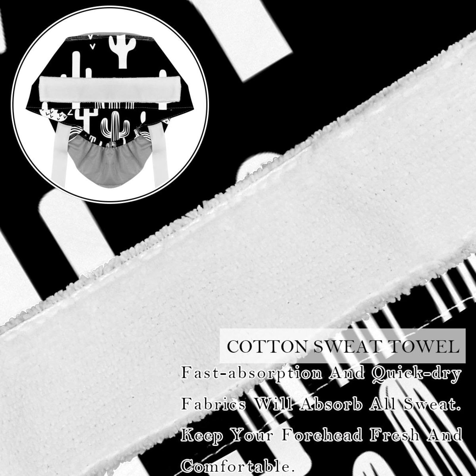 2 Pcs Scrub Caps Women Ponytail, Fun Western Cactus Surgical Caps for Women Long Hair Bouffant Scrub Cap