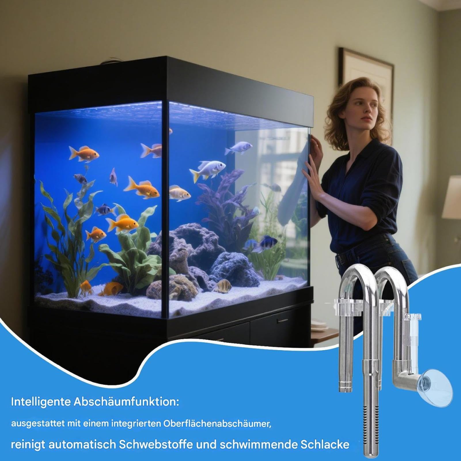 Tubería Skimmer Acuario Accesorios Tubería De Alta Resistencia | Tubo De Entrada Y Salida De Acuario Accesorio Ajustable Para Acuarios De Agua Dulce-Marinos Adultos