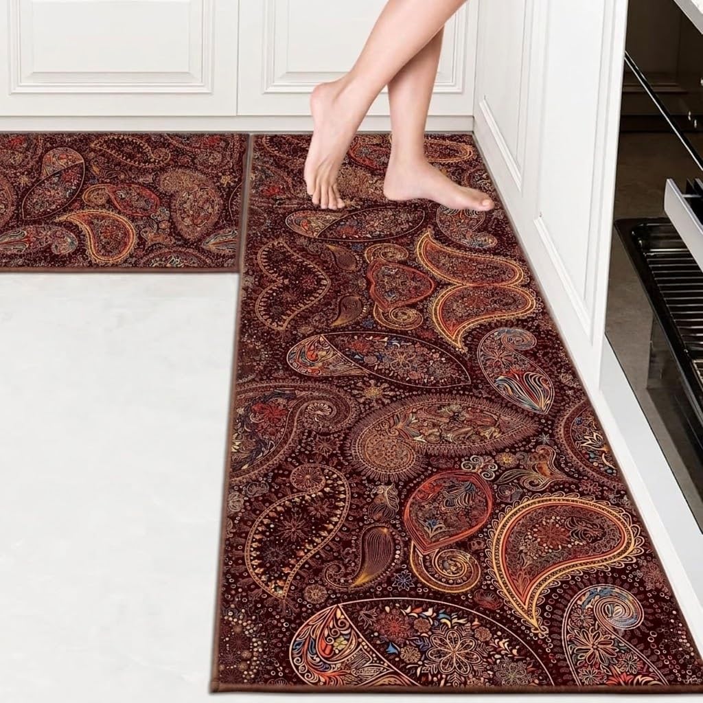 LADILA 2 Piece Kitchen Mats, Waterproof Memory Foam Kitchen Rugs, Standing Desk Mat Floor Mats, Comfort Runner Rug Carpets for Kitchen Floor, Waterproof Comfort Standing Mat (D - 14) — Amazon image 12