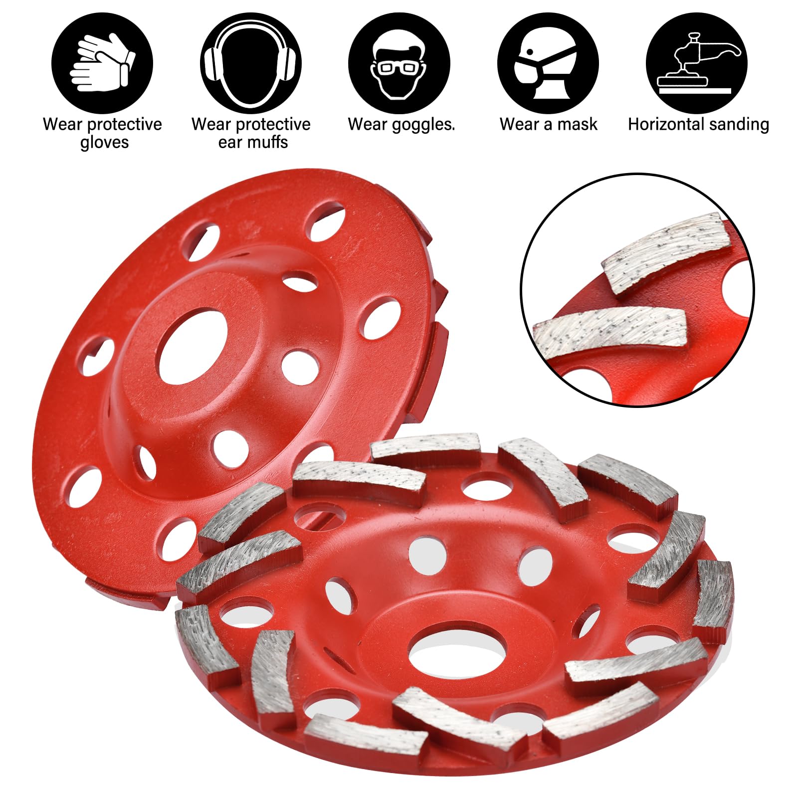 Mola A Tazza Diamantata HERZO 180 Mm Per Smerigliatrice - Pietra, Cemento, Granito - Foto 13