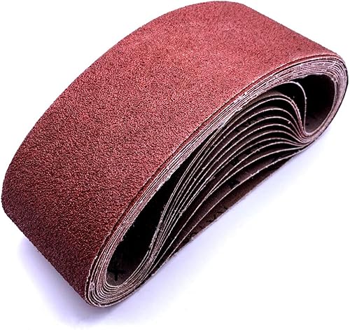 Bandas lijadoras de banda de 3 x 18, papel lijadora de óxido de aluminio de grano 80, 3 x 18 pulgadas, paquete de 12 (3 x 18 pulgadas, grano 80)