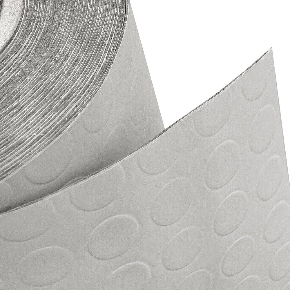 Pavimento Tappeto Gomma Pvc Bollato Rivestimento Antiscivolo Mod. ZERBINO_BOLLE_PVC 2X4 METRI GRIGIO