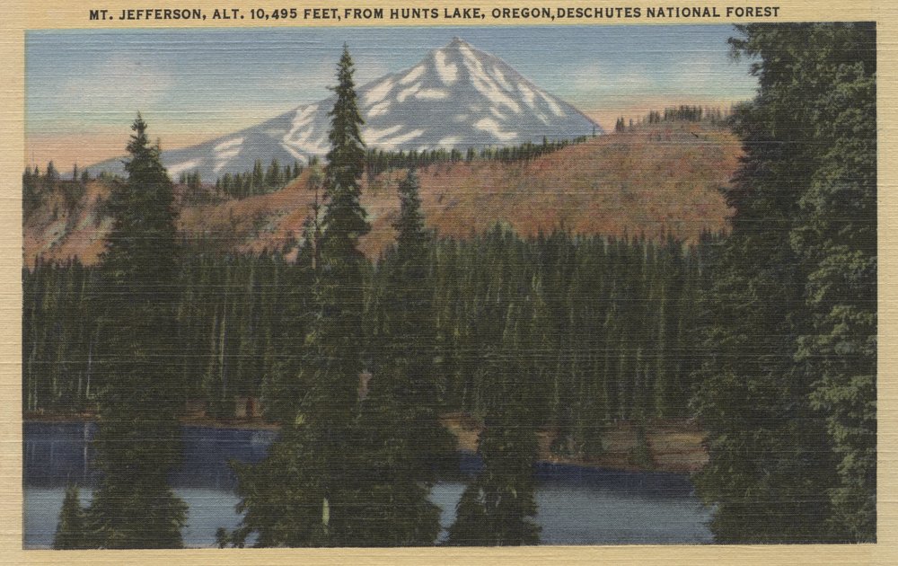 Mt. Jefferson, Oregon - View from Hunts Lake, Dechutes National Forest (16x24 Giclee Gallery Print, Wall Decor Travel Poster)