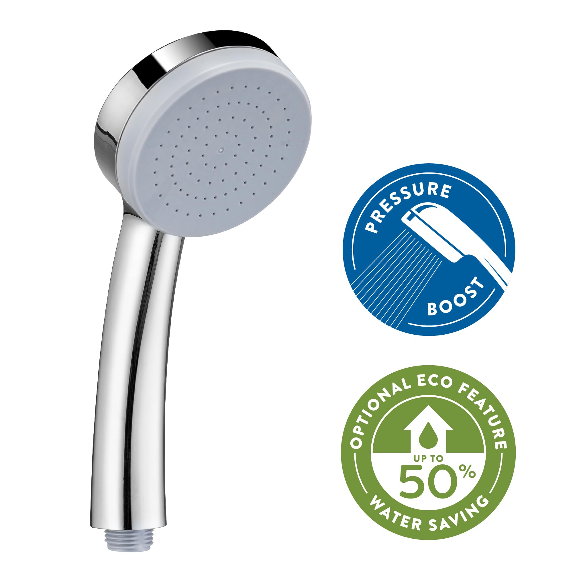 Croydex Contour Maxi Soffione Doccia 4 Funzioni: Con Doccetta E Risparmio Idrico - Cromato, 125 Mm