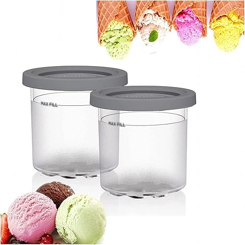 UNDR 246PCS Creami Containers, for Ninja Creami Pint Containers,16 OZ Ice Cream Pint Airtight,Reusable Compatible NC301 NC300 NC299AMZ Series Ice
