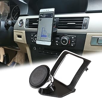 for BMW 3 Series E90 E91 E92 E93 360-Degree Rotary Cell Phone Holder Mobile Phone Mount BlackMagnet