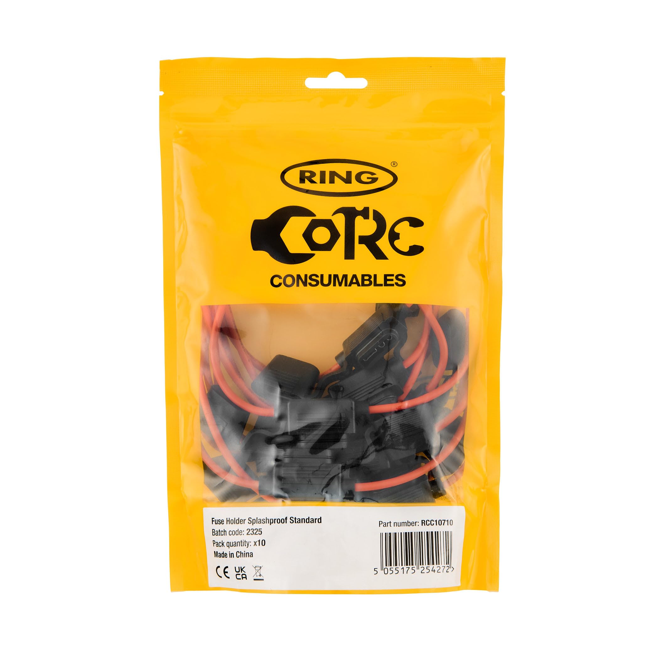 RING 30A Mini Blade Fuses, (10-Pack), IP67, Re-Sealable Pack