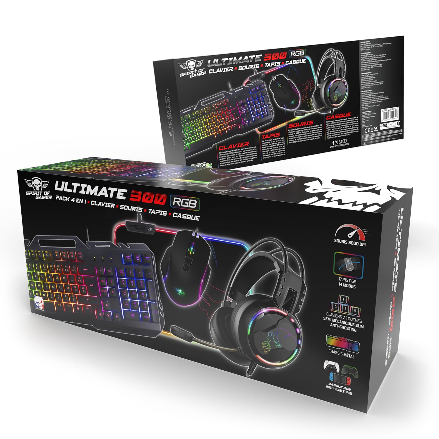Spirit Of Gamer Ultimate 300 4 en 1 Teclado Ratón Auriculares Pack Gamer