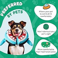 Vista 59 de BENCMATE - Collar inflable protector para perros y gatos, suave collar de recuperación para mascotas, no bloquea la visión (L, bandera)