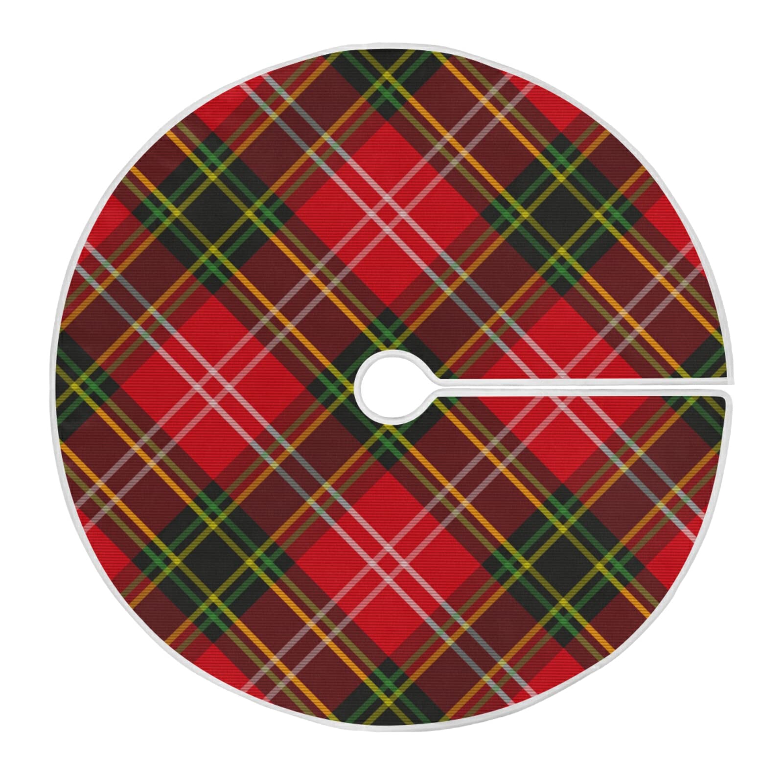 xigua Christmas Tree Skirt, Christmas Plaid Red and Green Cute Xmas Ornaments Trees Decoration Home Decor for Festive Holiday 36"