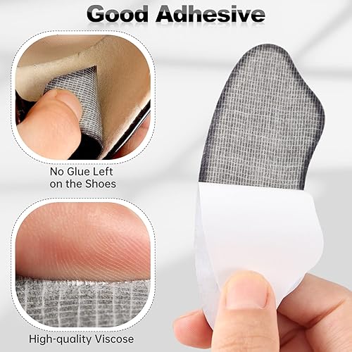 Miniatura 4 de 6 pares de almohadillas de talón, almohadillas de talón para zapatos grandes sueltos, cómodos protectores de talón para mujeres y hombres, alivio