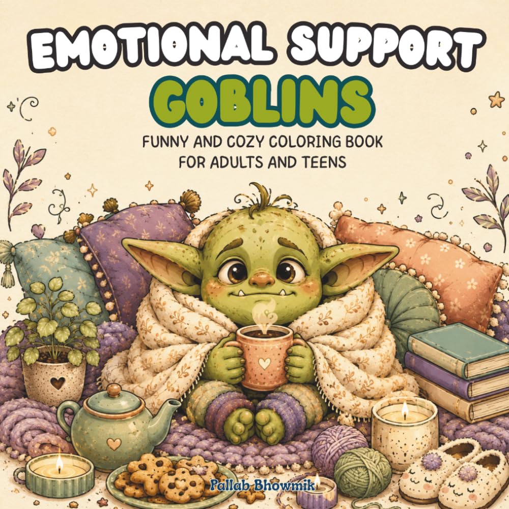 Emotional Support Goblins: Funny & Cozy Coloring Book for Adults and Teens