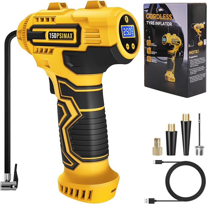 Skeufy Car Tyre Inflator Air Compressor, Portable Cordless