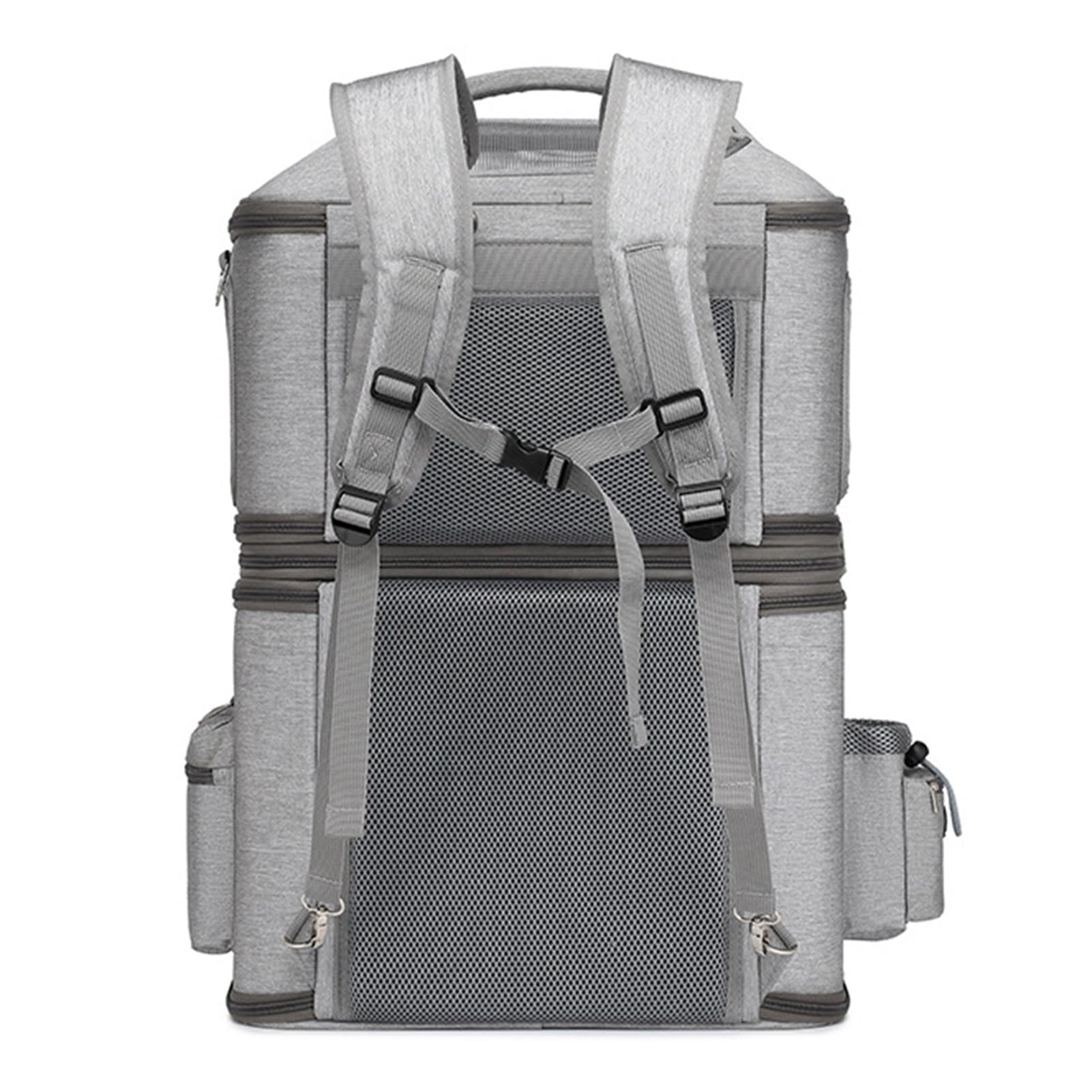 Acouto Odpinany Plecak dla kota. Podwójny Transporter dla kota. Oddychający i Wygodny w podróży. Wygodne ramię Może pomieścić 2 Plecaki (GREY)