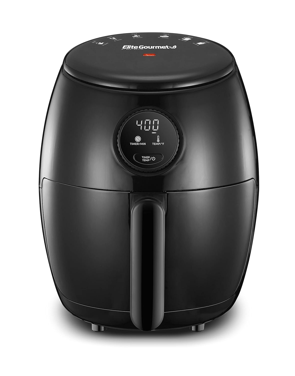 Elite Gourmet EAF2612D Personal 2 1Qt Compact Space Saving Programmable Hot Air Fryer Oil-Less Healthy Cooker Timer Temperature