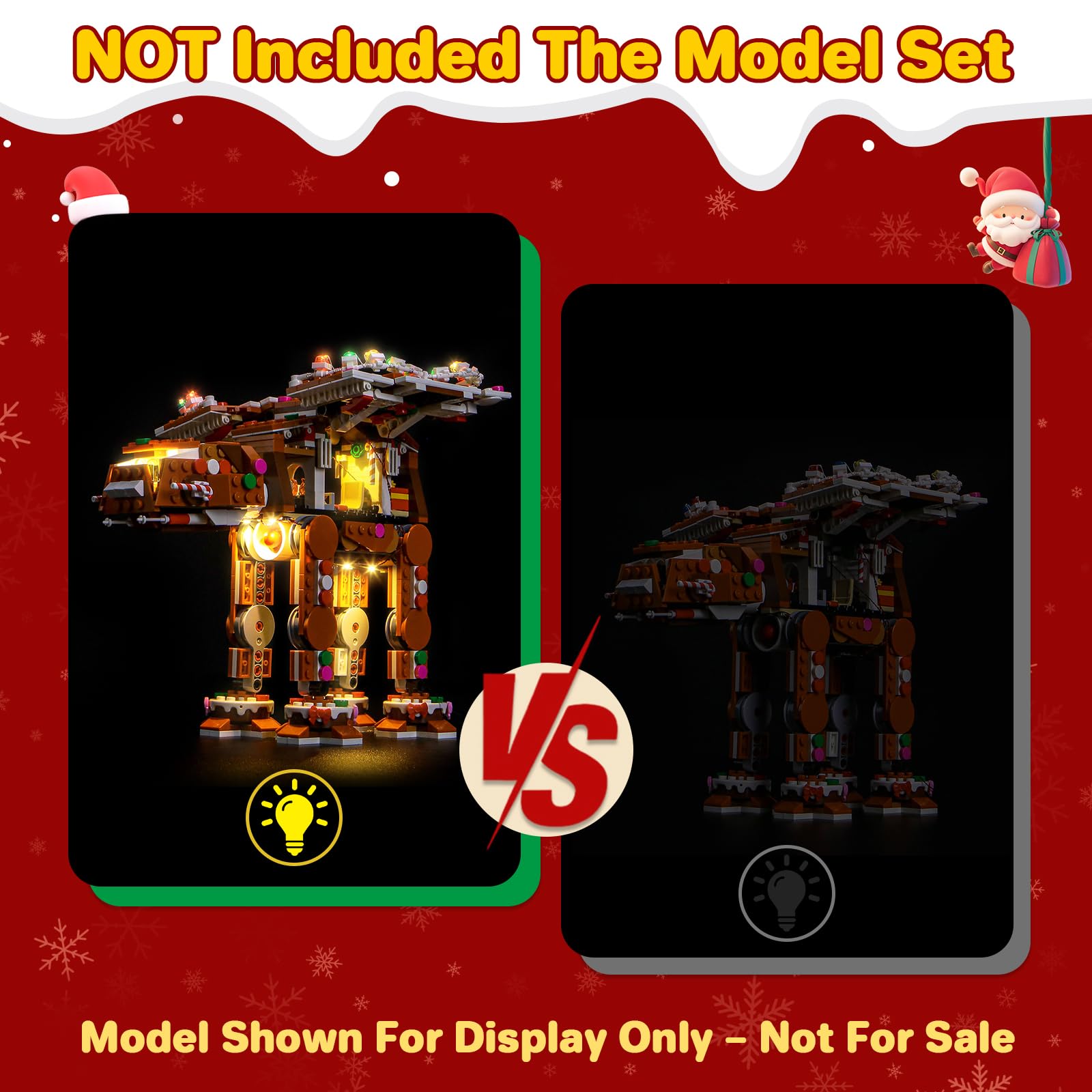 LocoLee RC Led Light Set Compatible with Lego 40806 Gingerbread AT-AT Walker Led Decoration Lighting Kit Compatible with Lego 40806 Building Blocks Model,Only Lights Set,No Model - Image 4
