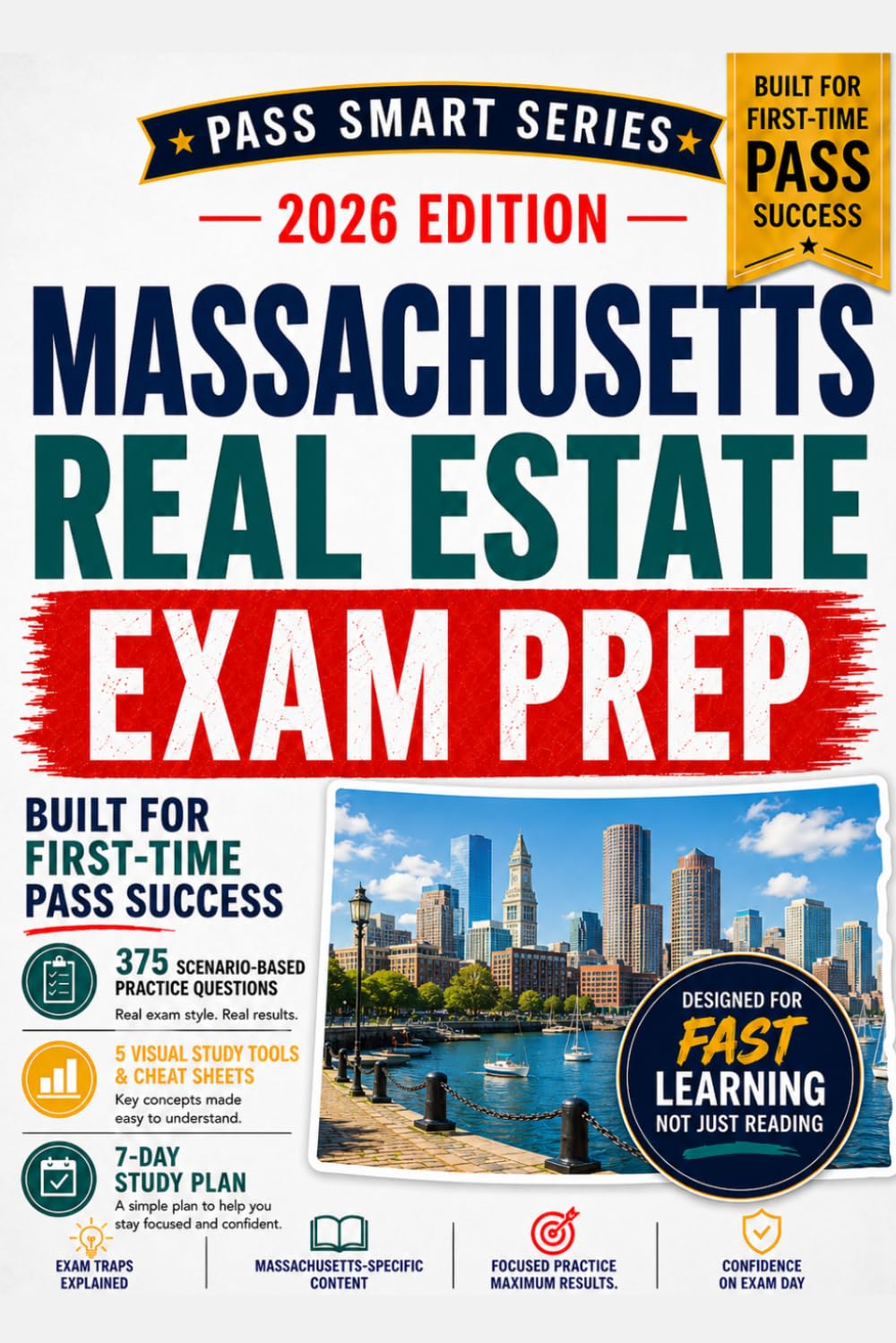 Massachusetts Real Estate Exam Prep 2026: 375 Practice Questions for the PSI Salesperson & Broker License Exam, MA Law Review, Exam Traps, Cheat Sheets, and Study Plans (Pass Smart Series)