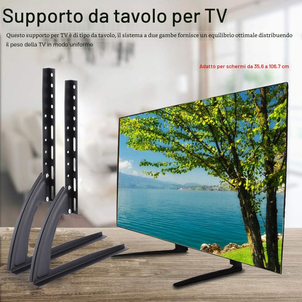 Dioche Supporto da Tavolo per TV LCD LED, Universale per Monitor da 14”-42” e 32”-70”, Nero