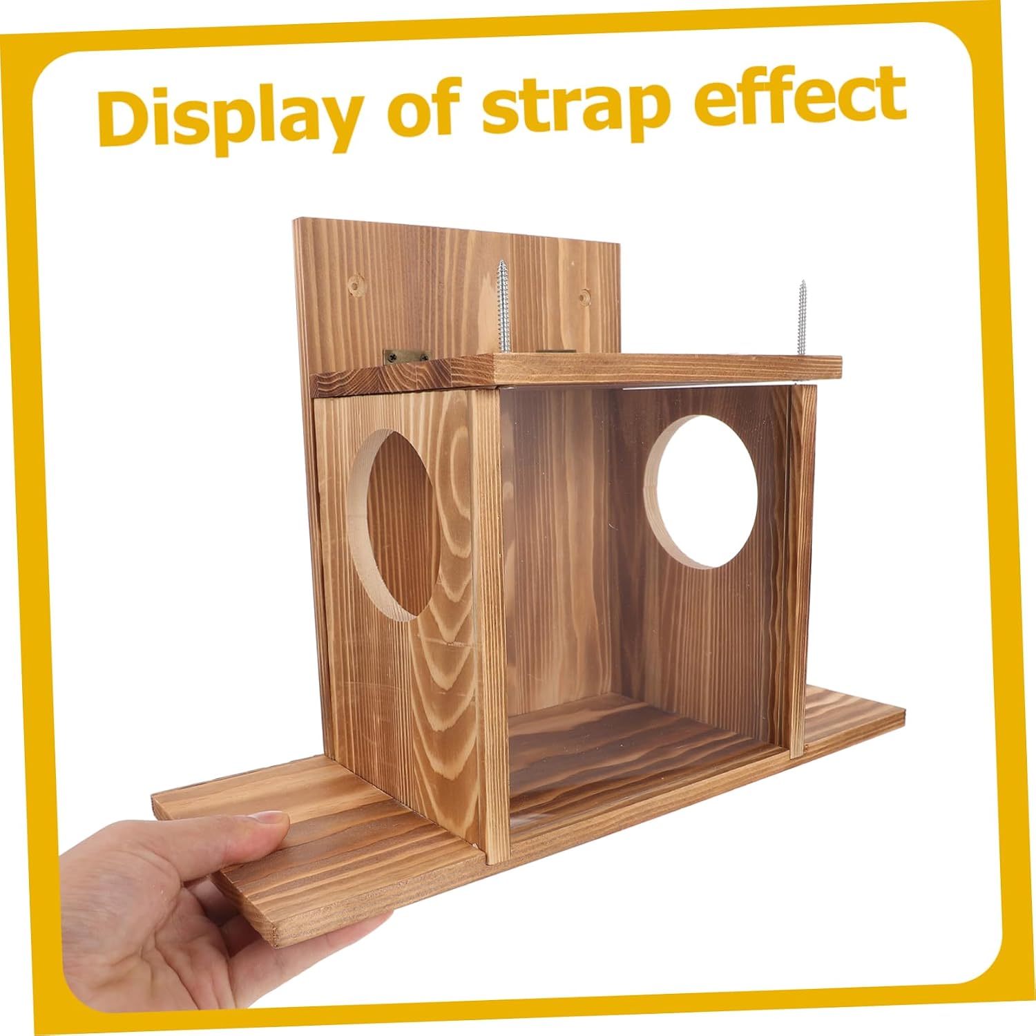 BESTonZON Outdoor Wooden Squirrel Feeder Hanging Squirrel Feeding House for Garden Hamster Food Storage for Backyard Wildlife