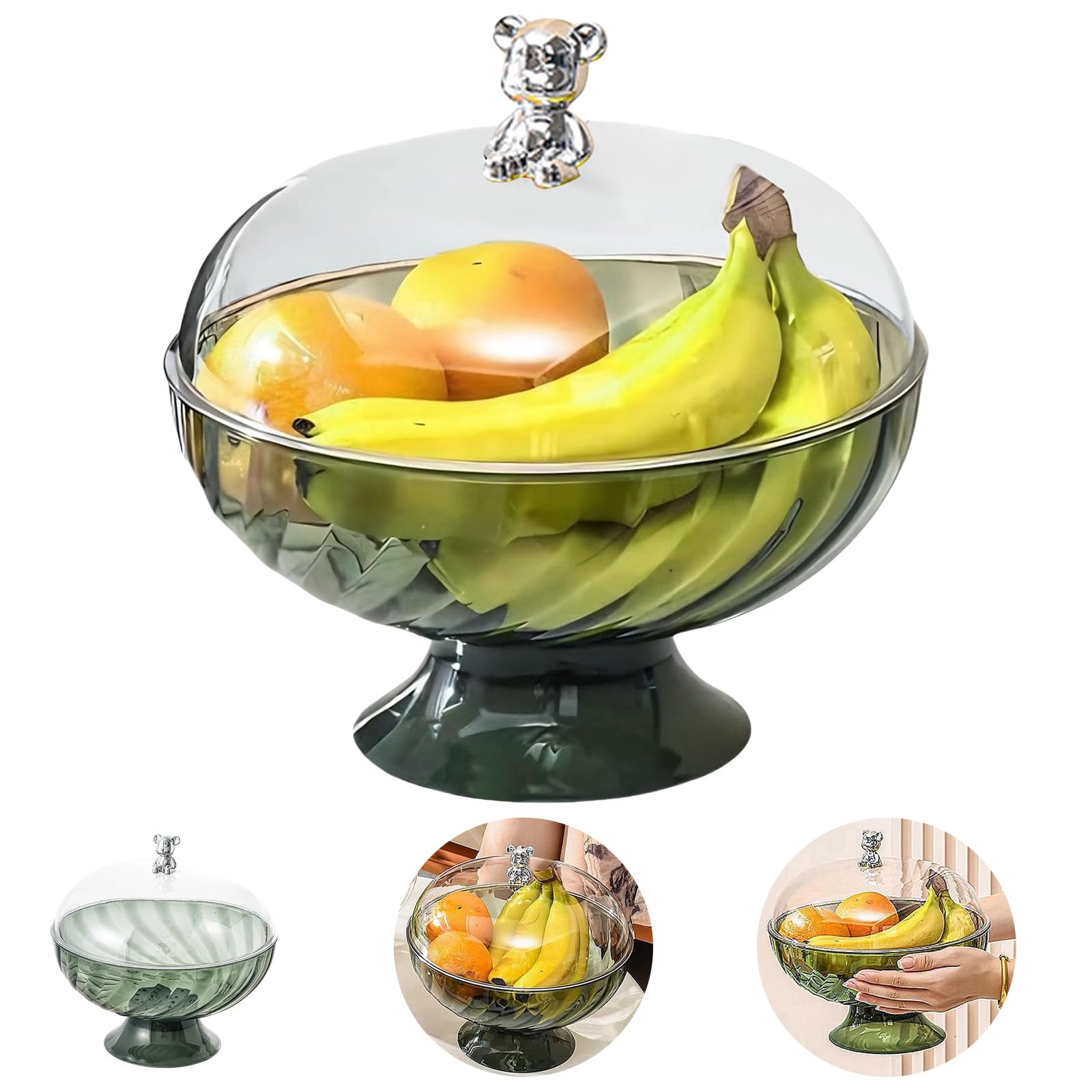 AXVRAV Obstkorb mit Fliegenschutz Insektenschutz, Abnehmbar Obstschale mit Deckel, Obsthalter Auf Der Arbeitsplatte, Obst Abdeckung Gegen Fruchtfliegen, Obstteller für Snacks, Obst Aufbewahrung Küche, Haushalt & Wohnen